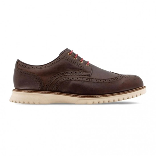 Brown Men's Footjoy Club Casuals Wing Tip Shoes | US-39451HB