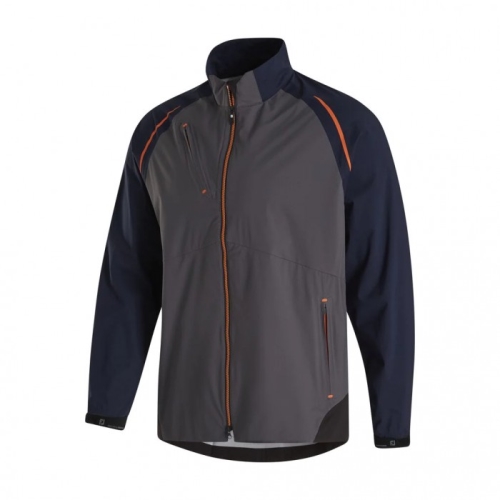Charcoal / Navy / Orange Men's Footjoy Select LS Rain Jacket | US-73548MO