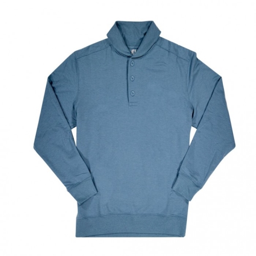 Dusk Blue Men's Footjoy Coastal Collection Shawl Collar Sweatshirt Jacket | US-74096UE