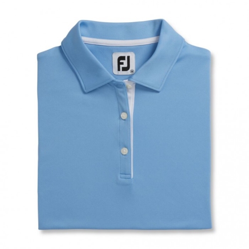 Light Blue Women's Footjoy ProDry Interlock Sleeveless Self Collar Shirts | US-30625OK