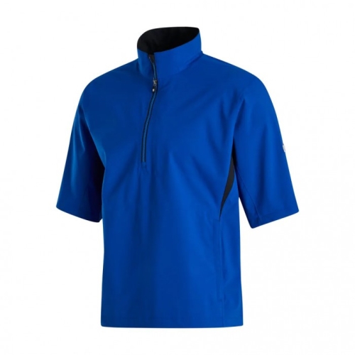 Royal / Black Men's Footjoy HydroLite Short Sleeve Shirts | US-04376AS