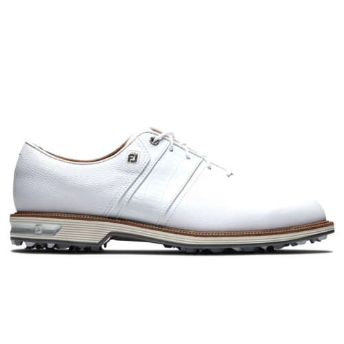 White Men's Footjoy Premiere Series - Packard Spiked Golf Shoes | US-01325XU