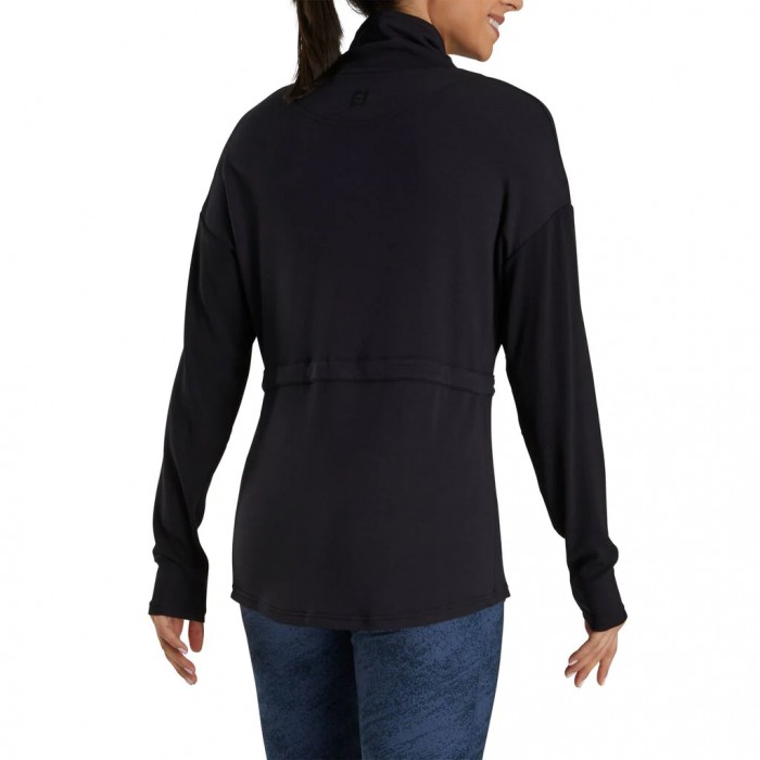 Black Women's Footjoy Funnel Collar  Shirts | US-21384ZF