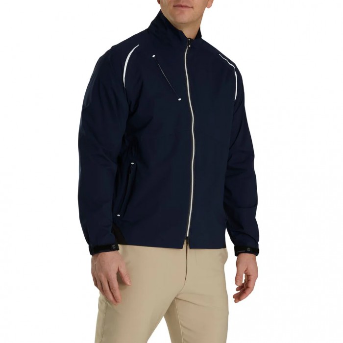 Navy Men's Footjoy Select LS Rain Jacket | US-31642ZQ